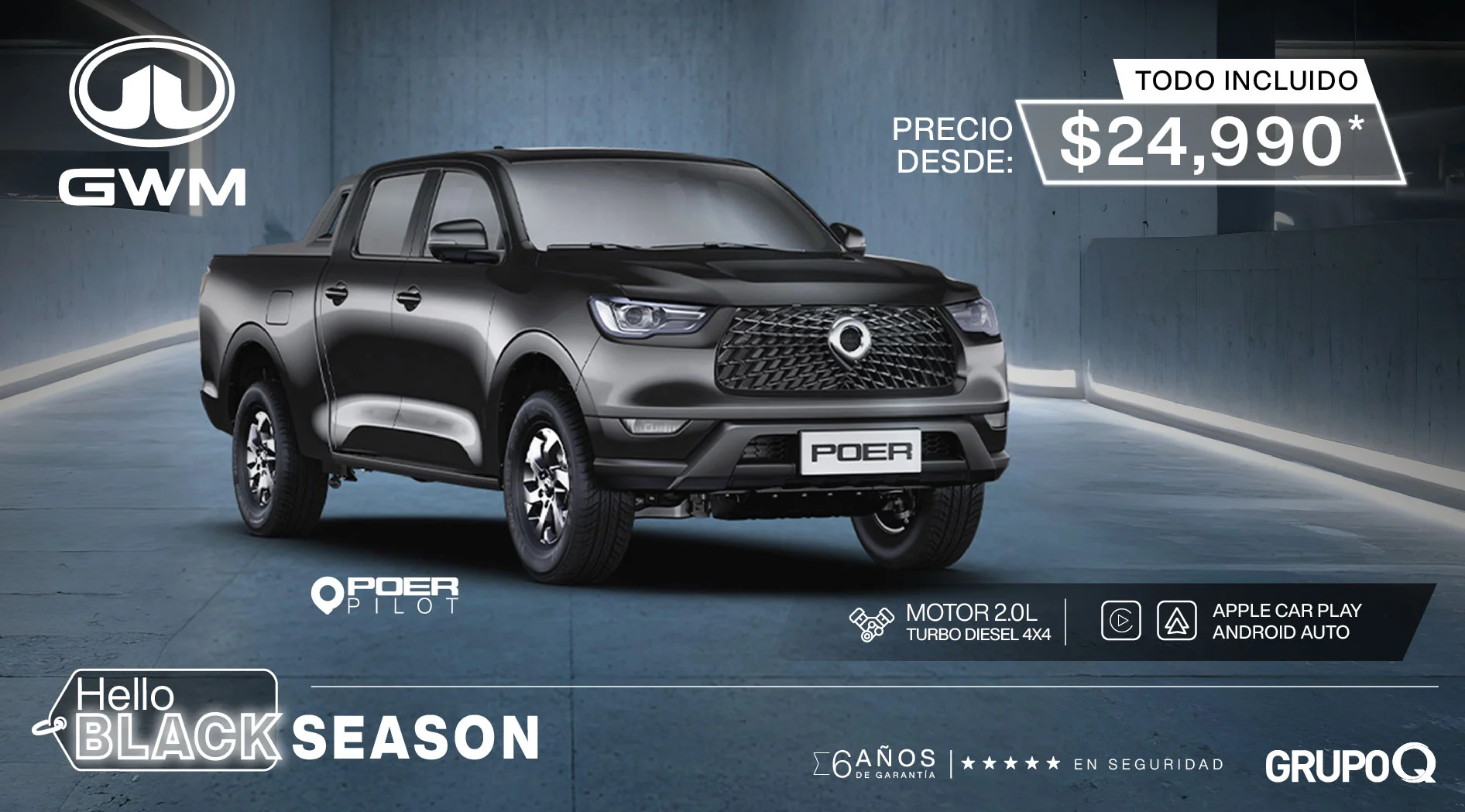 GWM Poer Pilot Precio desde $24,990* TODO INCLUIDO - Grupo Q